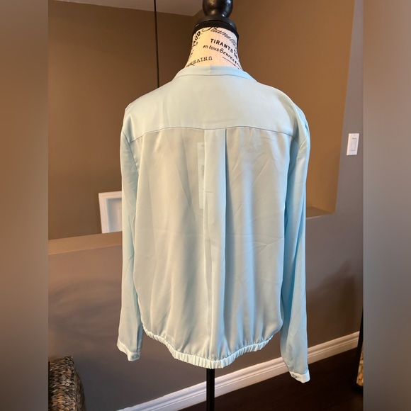 DKNY Blue Wrap Chiffon Blouse - Picture 4 of 7